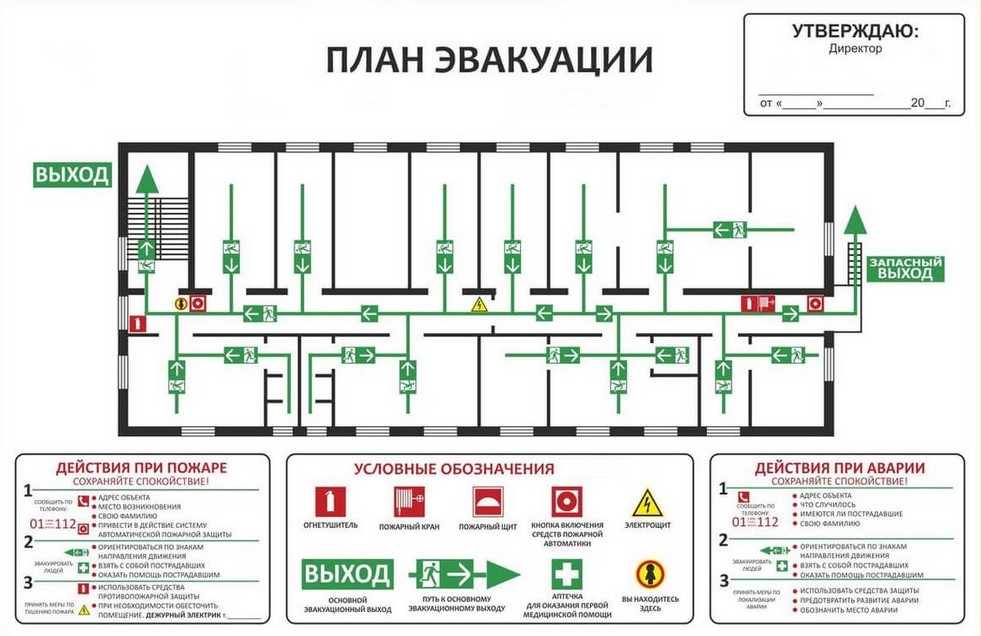 Как сделать план эвакуации людей при пожаре